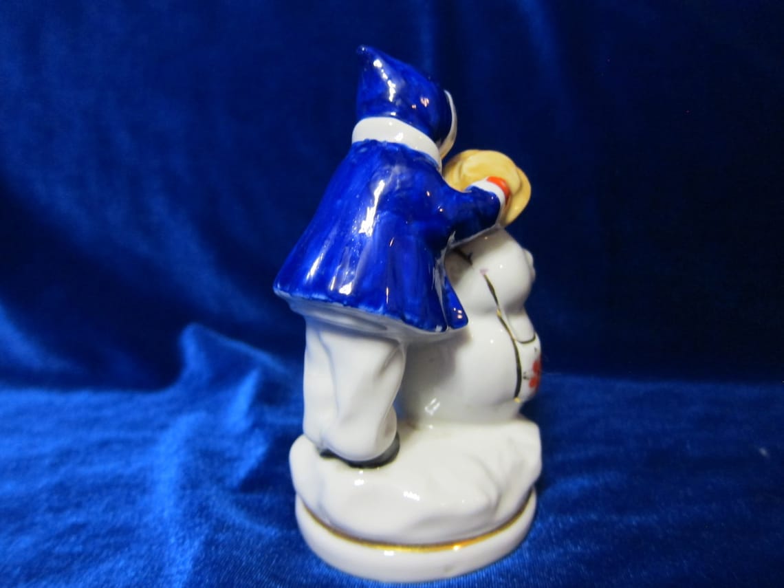 VINTAGE Porcelain Figurine Soviet ussr girl snowman gorodnitsa Etsy