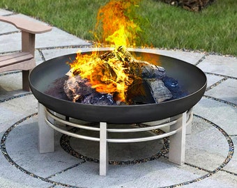 Outdoor Fire Pit Ura - 31.1" diameter bowl on solid stainless steel base