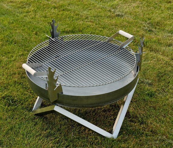 Steel Fire Pit Yanartas With A Stainless Grill Bbq Steel Fire Pit Yanartas With A, Stainless Steel Fire Pits Outdoor