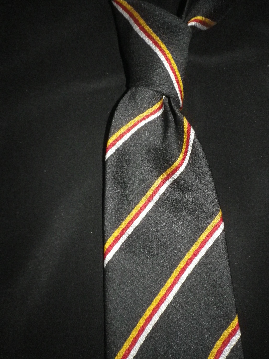 Classic Gold Regimental Stipe on Black Silk, 8;5cm Blade, B1, C10 - Etsy