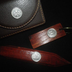 5th Anniversary 3 choices-Leather coin card purse,mahogany letter opener, llavero de caoba, moneda 5p de plata del Reino Unido, envío gratuito, grandes regalos