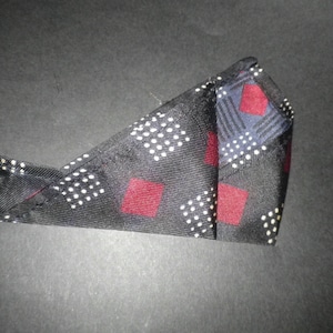 Red diamond design on navy ground, pure silk twill weave pocket square, limited edition, hand made in England,lovely gift , free shipping