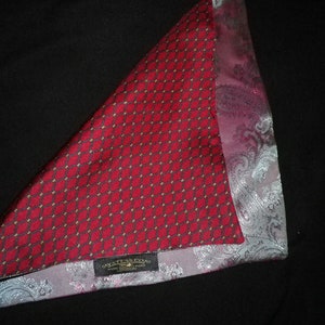 Reversible silk pocket square, approximately 10&quot; square ( 25cm), can be used 4 ways, gift wraped, terrific special occasion present