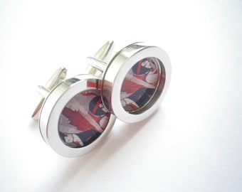 Elegant  couple cufflinks, stylish, dramatic, romantic. perfect for that special day.