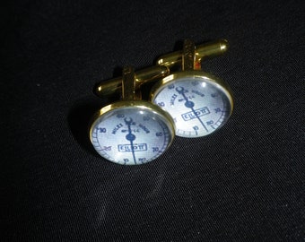 Vintage 1920s Rolls Royce speedometer cufflinks - imagine 80mph !!....Great piece available   silver or gold plated, gift box, free shipping
