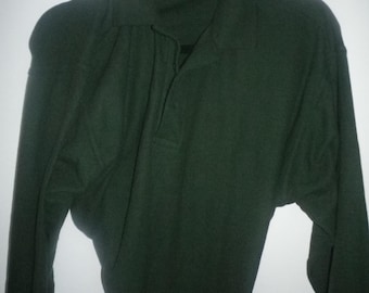 Polo, Bottle green long sleeve,year round weight polo shirt,  triple stitched collar, free shipping,  UB