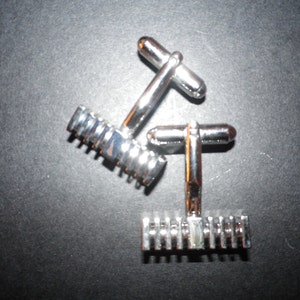 Coupe diamant intéressante et inhabituelle vintage des années 90, boutons de manchette en acier inoxydable, boîte de présentation, emballage cadeau, livraison gratuite