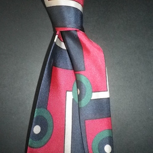 Red Navy abstract design English printed silk, 9cm blade, free shipping,