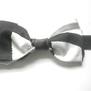 Stylish and elegant black and white pre tied cotton bow tie, abstract design, stunning summer piece, great special occasion present