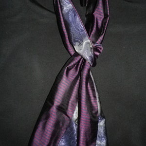 Luxury pure silk reversible scarf, 70&quot; x 8&quot; ( 175cm x 20cm ), loop tassles,  English looms, completely unique, free shipping
