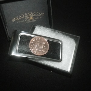 Clip para billetes de acero inoxidable de 1 penique para el primer aniversario, un regalo realmente bonito para esa persona o ocasión especial, envuelto para regalo, envío gratis