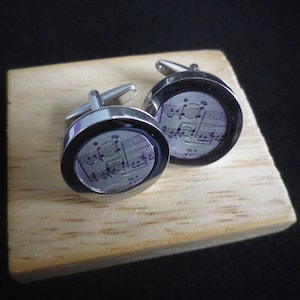 Boutons de manchette pour partition de musique, beau cadeau pour un musicien, amateur de musique, boîte de présentation, emballage cadeau, livraison gratuite Réf 1161