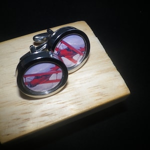 Red biplane cufflinks, terrific nostalgic image of yesteryear,stainless steel, Ref6085,presentation box,gift wrapped, free shipping