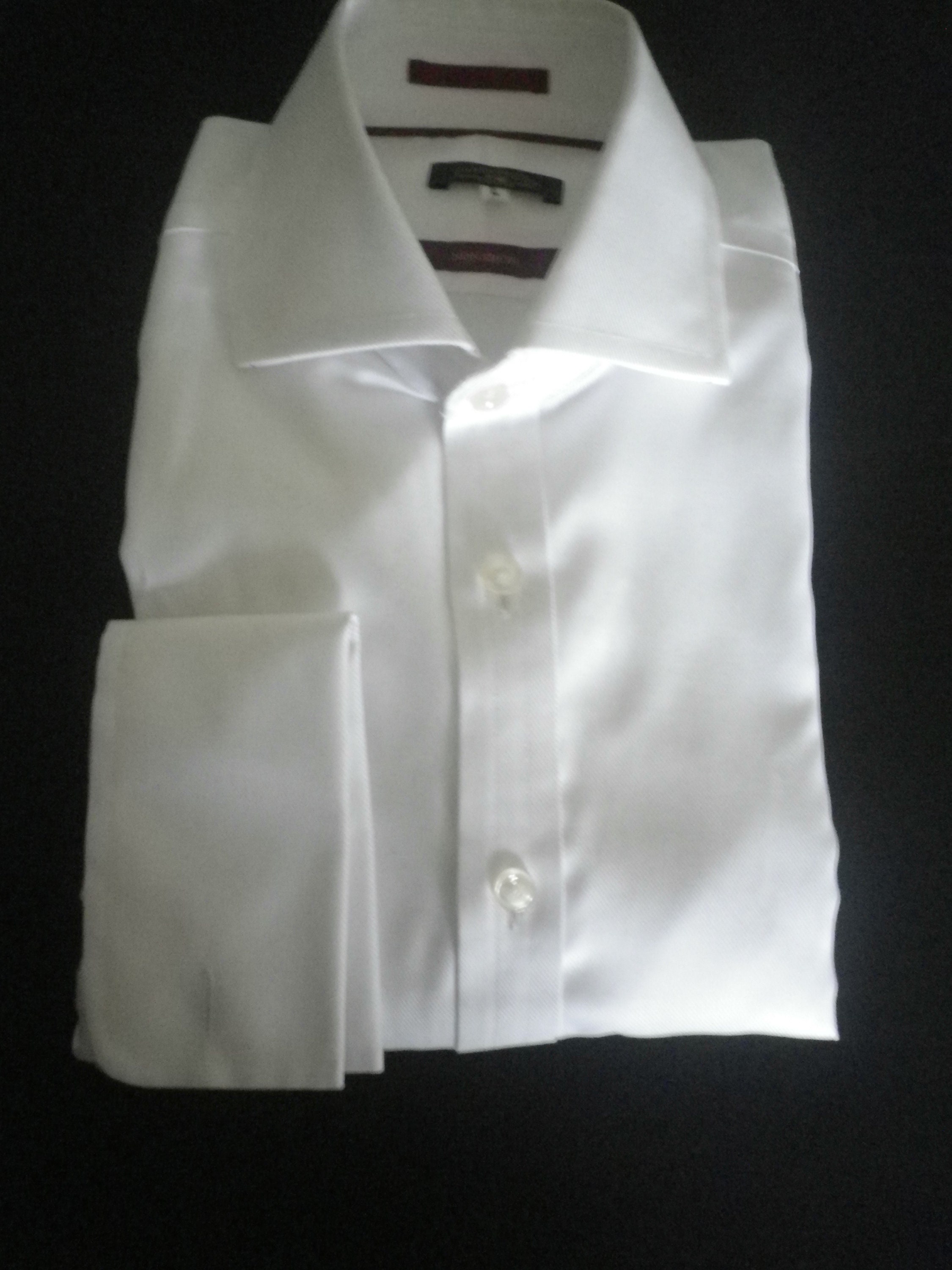 Pure White, Twill Weave, Cutaway Collar, Double Cuff Dress Pure White, Twill Weave, Cutaway Collar, Double Cuff Dress