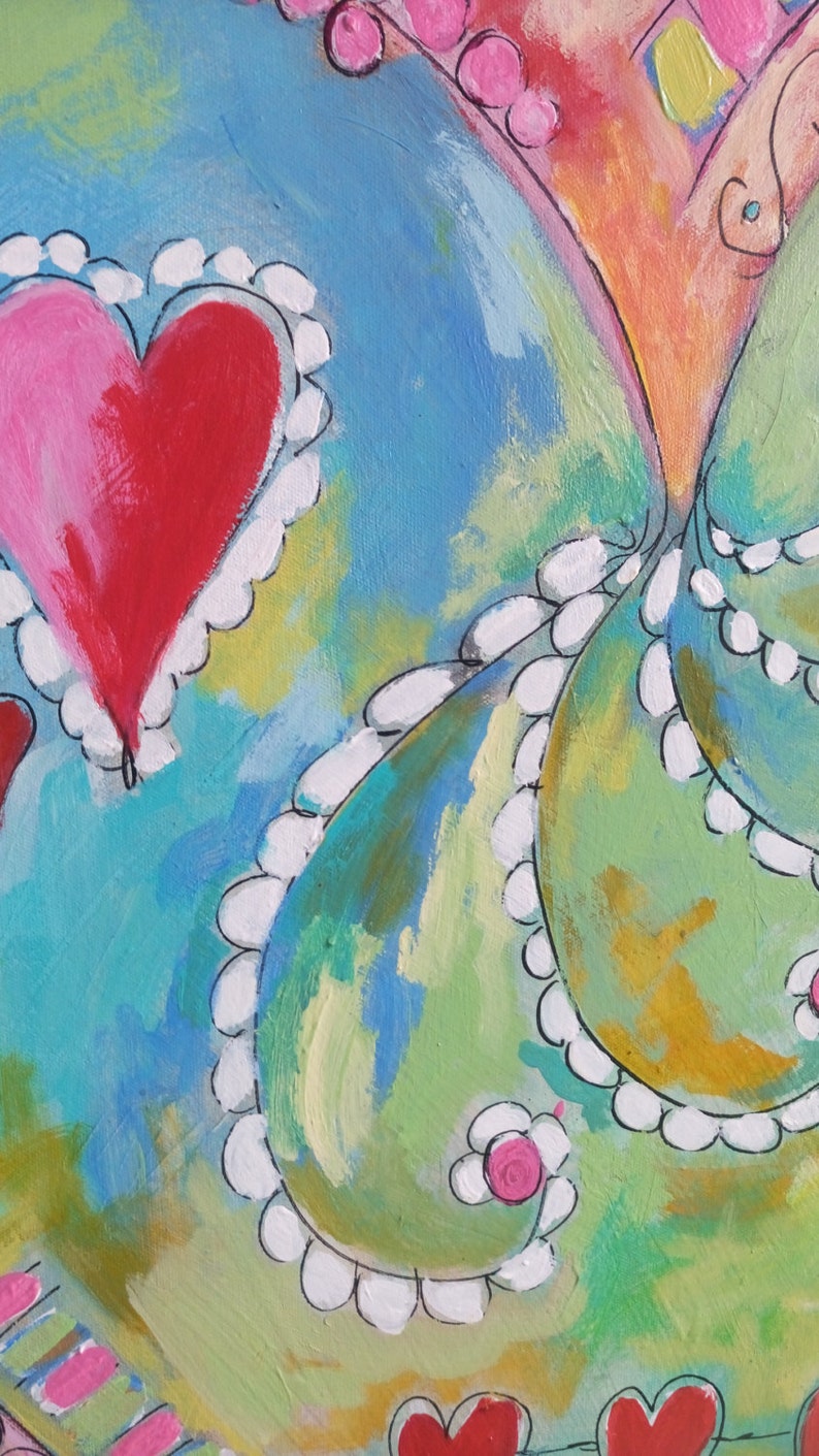 40 X 30 Inch, Heart Art, Patterned Heart, Wall Art, Heart Canvas, Patterned Canvas, Heart