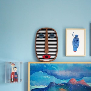 Small Modern Wall Sculpture, Wood Wall Hanging, Wooden Wall Art, Living Room Art, Office Decor, Pop Art, House Warming Gift