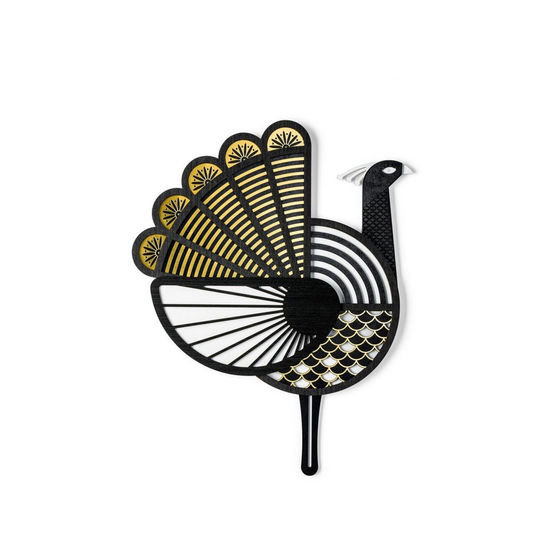B&W Peacock Golden Peacock Wall Art Peacock Decor Animal Etsy