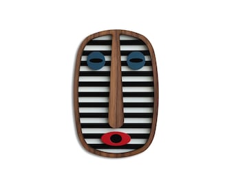 Mini Wood Mask, Wood Wall Hanging, 3D Wall Art, Large Wooden Wall Art, Living Room Art, Office Decor, Pop Art, House Warming Gift