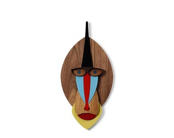Mandrill Kopf, Mandrill Wanddekoration, Mandrill Dekor, Tierkopf, Kinderzimmer Dekor, Mandrill Wandhalterung, Mandrill Wanddekoration, Affe