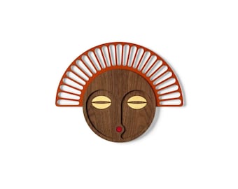 Mini Houten Masker, Woonkamer Muur Decor, Pop Art, Houten Muur Hangen, Modern Muur Decor, Kindermuurkunst, Stedelijke Kunst, 3D Muurkunst, Afrikaans Masker