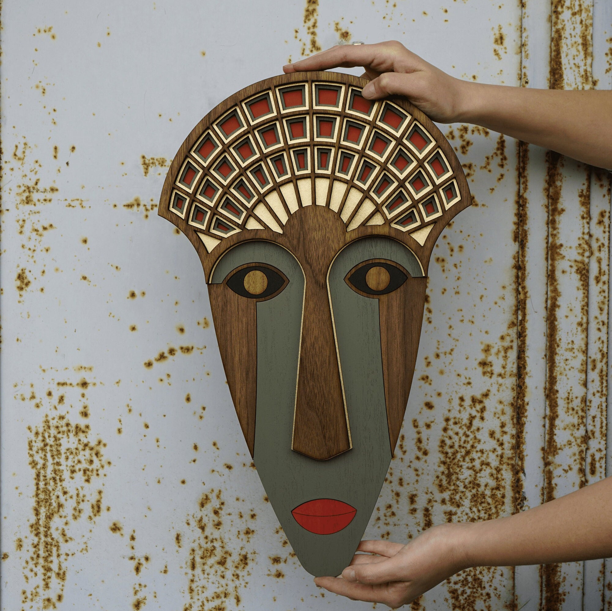 Mask Decoarative Mademoiselle Mask, Decorative Mask, Fun Wall Decor, Urban Decor, Modern ...