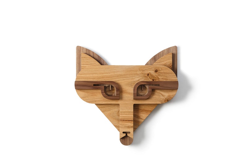 Woodland Kids Room Decor Nursery Animal Wooden Fox Head Wood Wall Art Mount