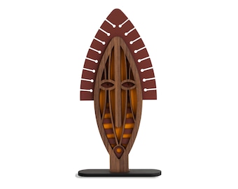 Tribal Figurine, Shelf Art, Wooden sculpture, African Statues, Wooden Figurine, Shelf Decor, Desktop Decor, Bookshelf Art, Office Decor