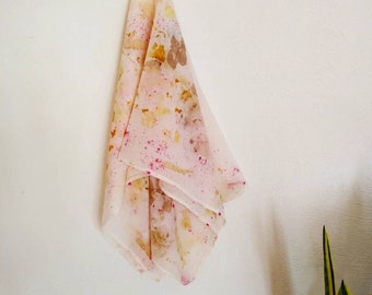 Forest silk and cotton scarf, botanic eco print scarf, floral print scarf, eco fashion, art nouveau style, gift for her, forest lover, eco