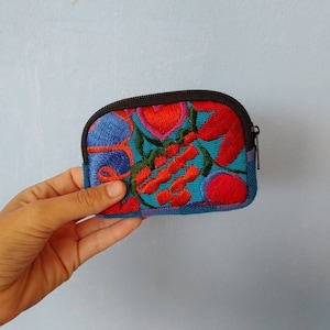 Sac à main en tissu fleuri pour femme, petit sac bohème, sac à main mexicain à fermeture éclair, sac à main ethnique, sac à main à fleurs brodées