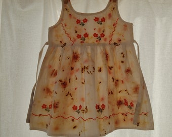 Vestido de niña floral mexicano de algodón, talla 3 años,vestido bordado a mano,vestido niña verano, vintage, flores impresión botánica