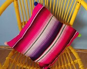 Mexican cushion cover. SARAPE CUSHION. pillow cover. decorative cover. Mexican blanket. Mexican decor. bohemian cushion cover. multicolor