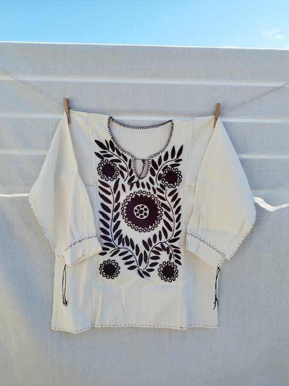 embroidered mexican blouse  burgundi *ROCOCO* onesize, French sleeve top,bohemian, handmade ethnic clothing, hand embroidered vintage blouse