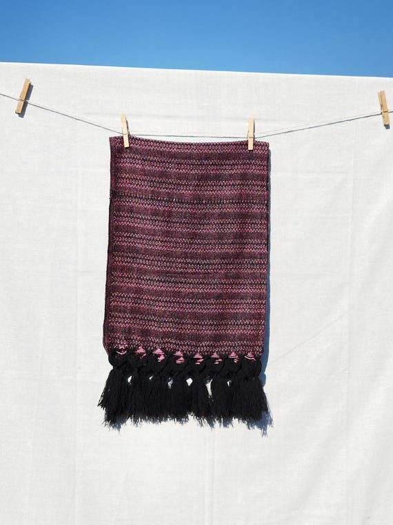 Unisex long scarf * REBOZO *black-pink, bohemian pashmina, midwife baby sling, doula rebozo, Hypnobirthing rebozo, baby wrap, Mexican rebozo