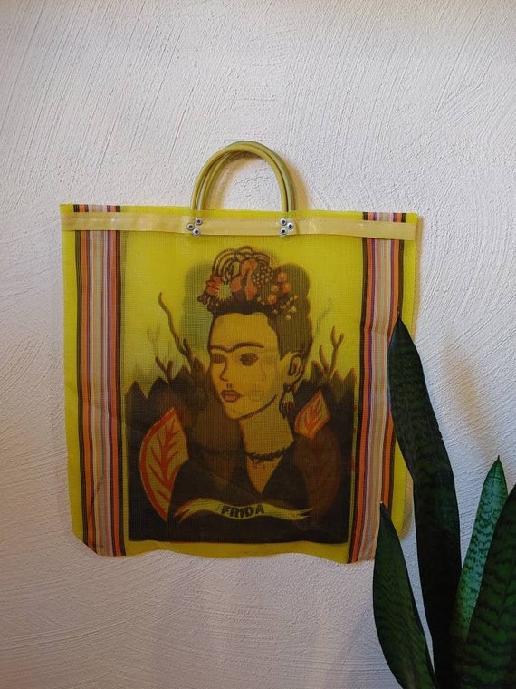 market bag *FRIDA *, shopping bag, reusable bag, mesh bag, beach bag, Mexican tote bag, Frida Kahlo tote bag, mexican market bag