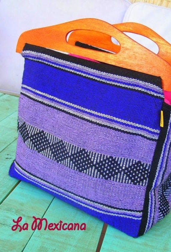 hand bag wood and textil hand made *BOLSO ASA MADERA* hecho a mano, grecas, tejido en telar, etnico-boho, bolso de mano mexicano artesanal