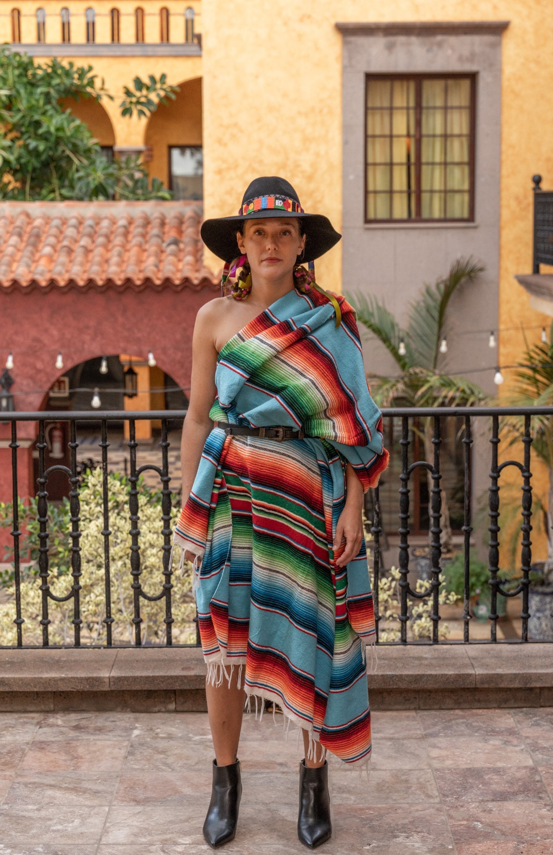 mexican blanket mexican fabric yoga blanket beach blanket
