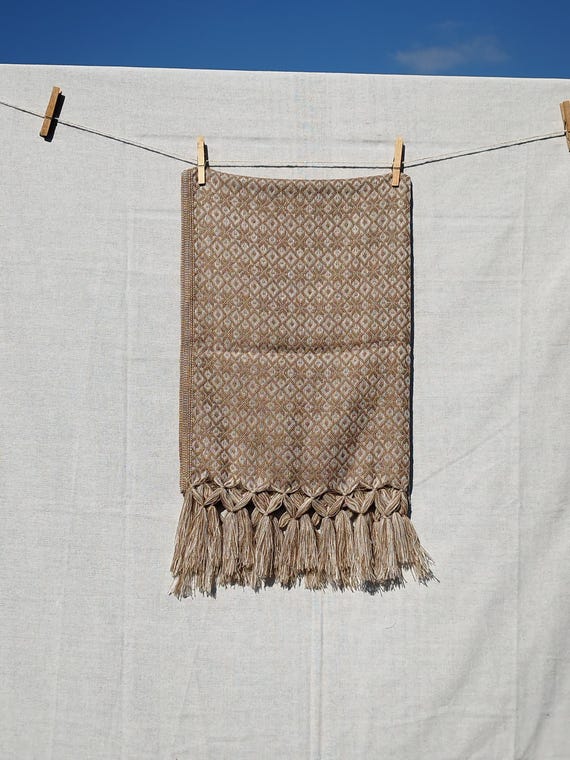 Unisex long scarf * REBOZO * beige, bohemian pashmina, midwife baby sling, doula rebozo, Hypnobirthing rebozo, baby wrap, Mexican rebozo