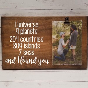 I found you Picture Frame Gift, Long Distance Relationship Gift for boyfriend, girl wife, husband, bridal shower, wedding gift, photo board image 1