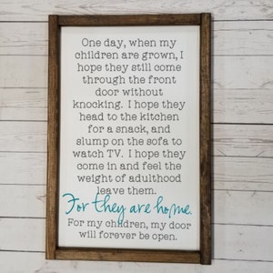 One day when my children are grown farmhouse sign, mother's day gift, for mom from adult child, mom and kid sign, family room decor, VINYL image 2