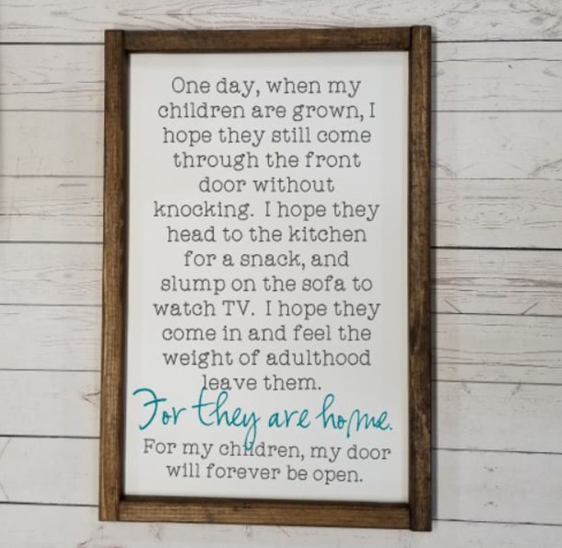 One day when my children are grown farmhouse sign, mother's day gift, for mom from adult child, mom and kid sign, family room decor, VINYL image 2