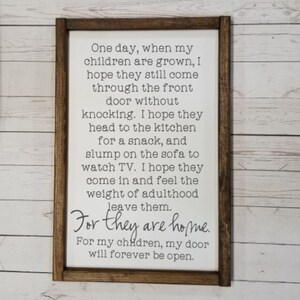 One day when my children are grown farmhouse sign, mother's day gift, for mom from adult child, mom and kid sign, family room decor, VINYL image 1