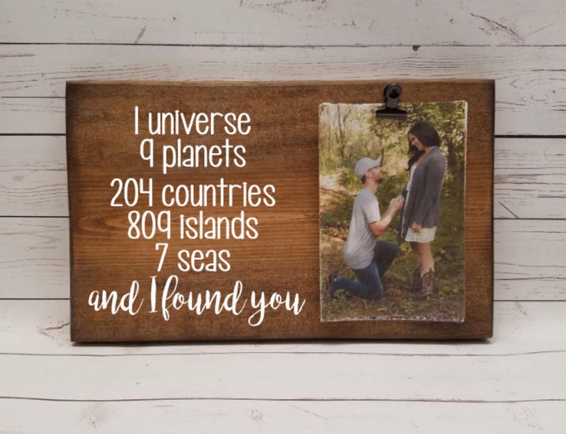 I found you Picture Frame Gift, Long Distance Relationship Gift for boyfriend, girl wife, husband, bridal shower, wedding gift, photo board image 1