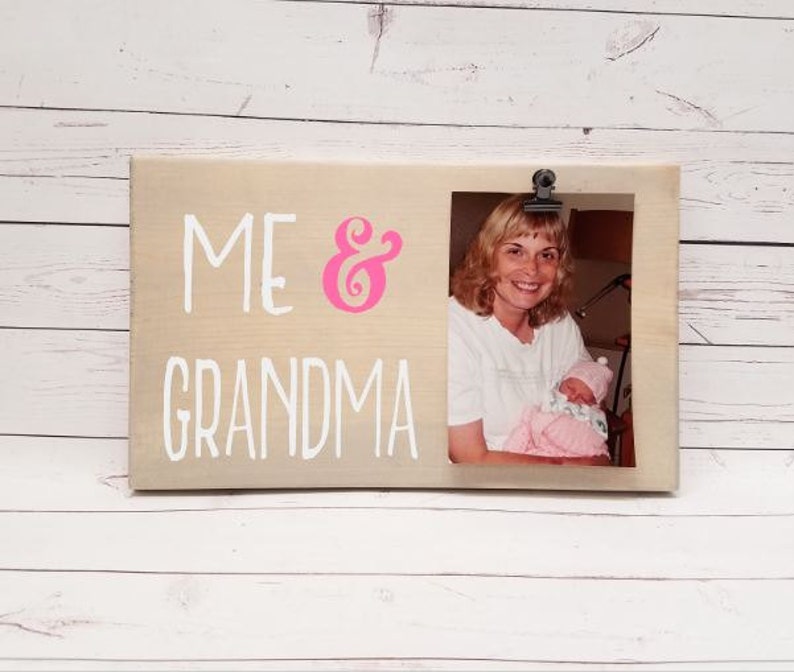Me Grandma Picture Frame Gift For Memaw Mimi Photo Board With Clip Wood Mom Dad Aunt Uncle Gma7x12