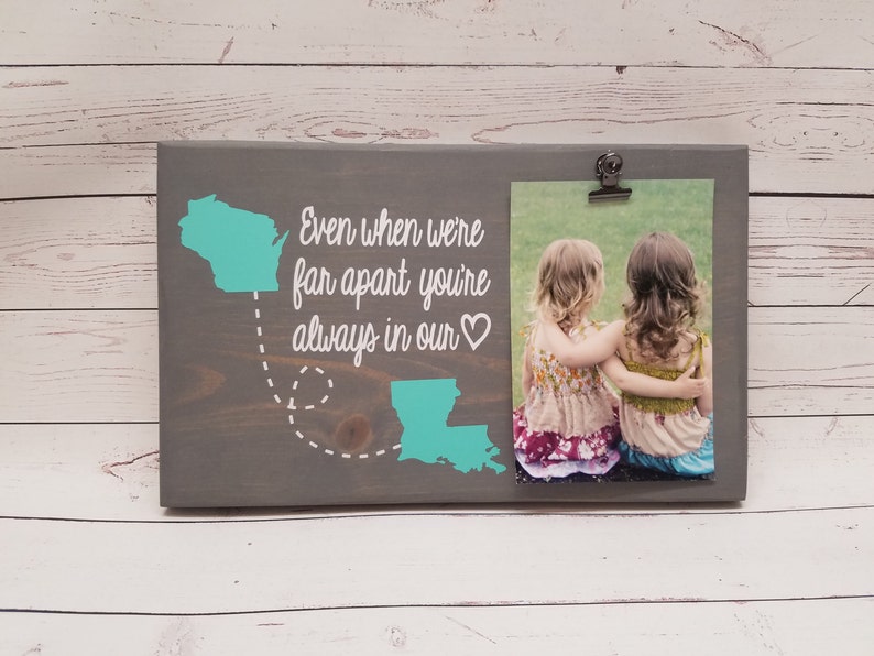 Long Distance Picture Frame Gift With States Gift for Friend Etsy