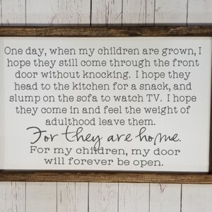 One day when my children are grown farmhouse sign, mother's day gift, for mom from adult child, mom and kid sign, family room decor, VINYL image 5