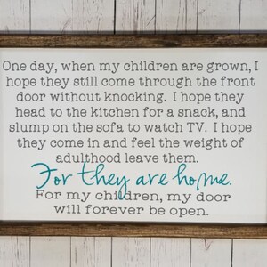 One day when my children are grown farmhouse sign, mother's day gift, for mom from adult child, mom and kid sign, family room decor, VINYL image 4