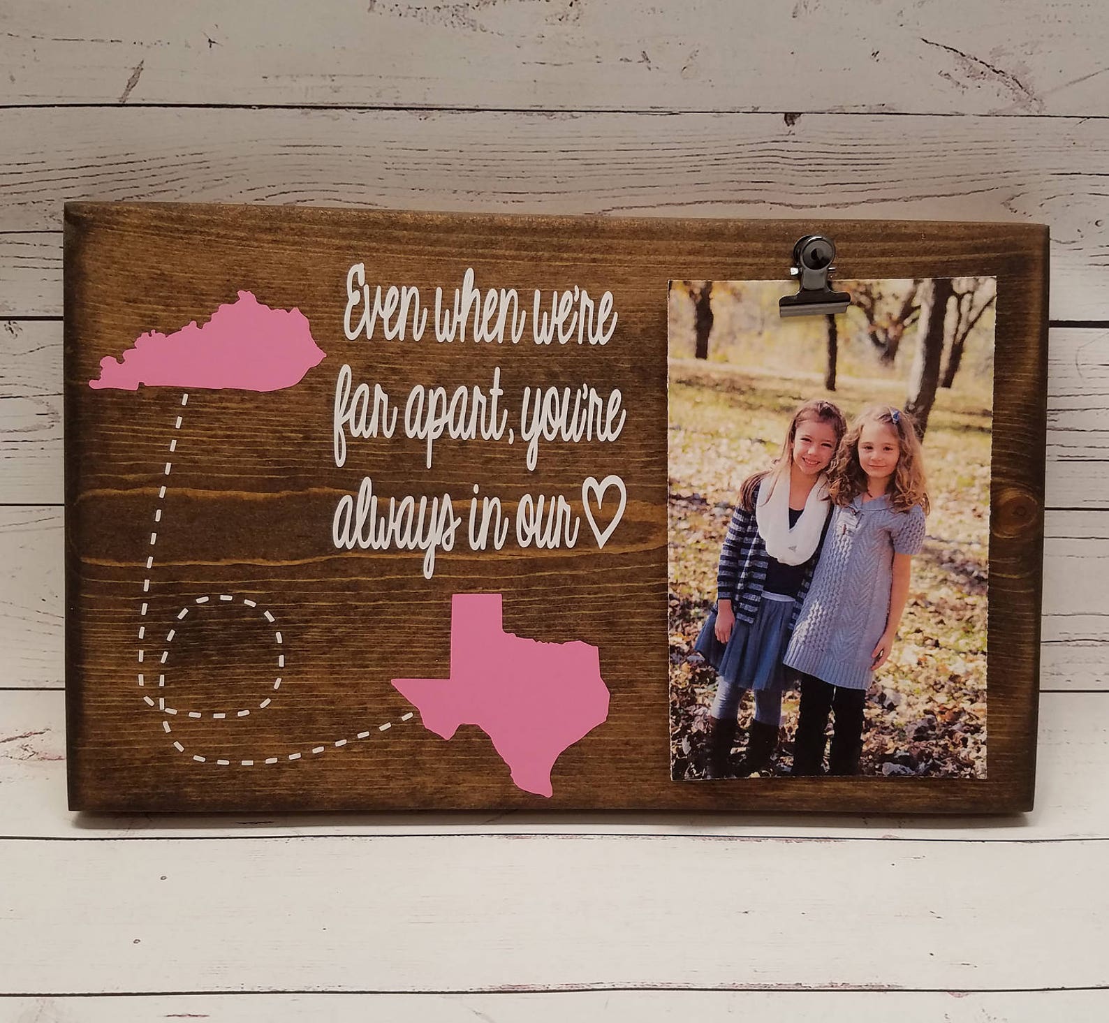 Long Distance Picture Frame Gift With States Gift for Friend Etsy