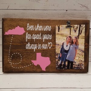 Long Distance Picture Frame Gift With States Gift for Friend, Sister ...