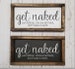 Get naked just kidding this is a half bath sign, Many Sizes! Farmhouse style, kid or master bathroom, funny framed sign, fixer upper VINYL
