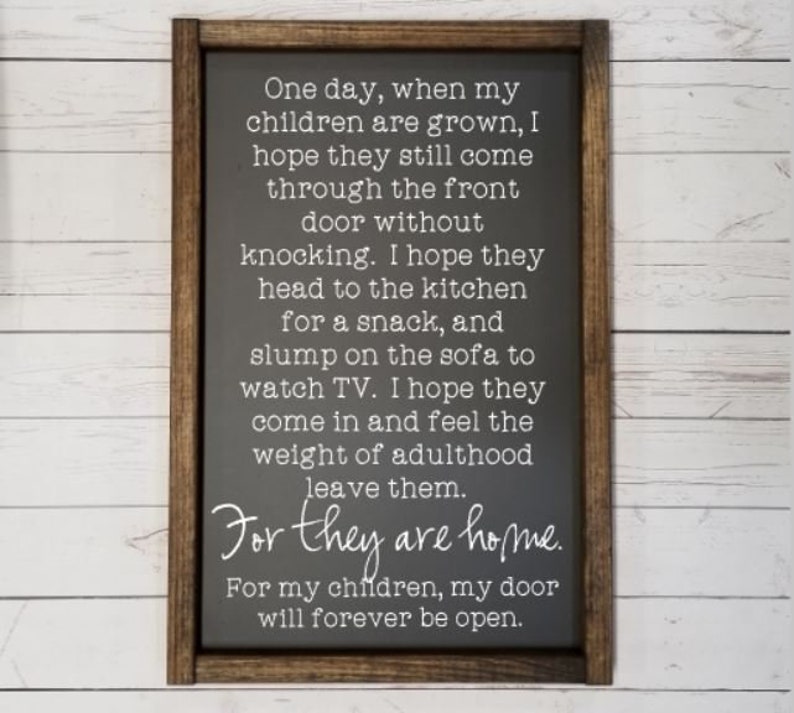 One day when my children are grown farmhouse sign, mother's day gift, for mom from adult child, mom and kid sign, family room decor, VINYL image 3